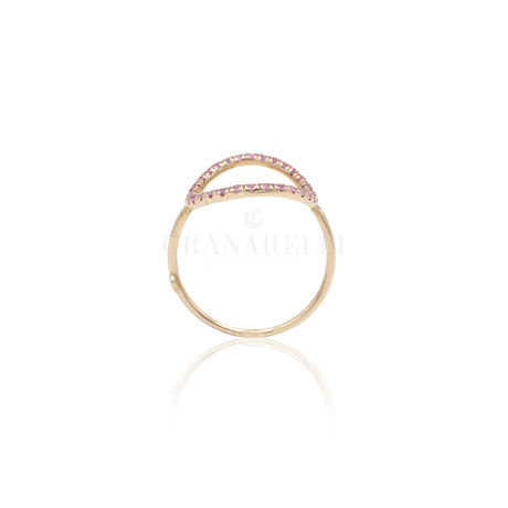 Anello Cerchio Zaffiri Rosa in Oro Rosa-GERBELLA-BO-AN-21-22R-Gioielleria Granarelli