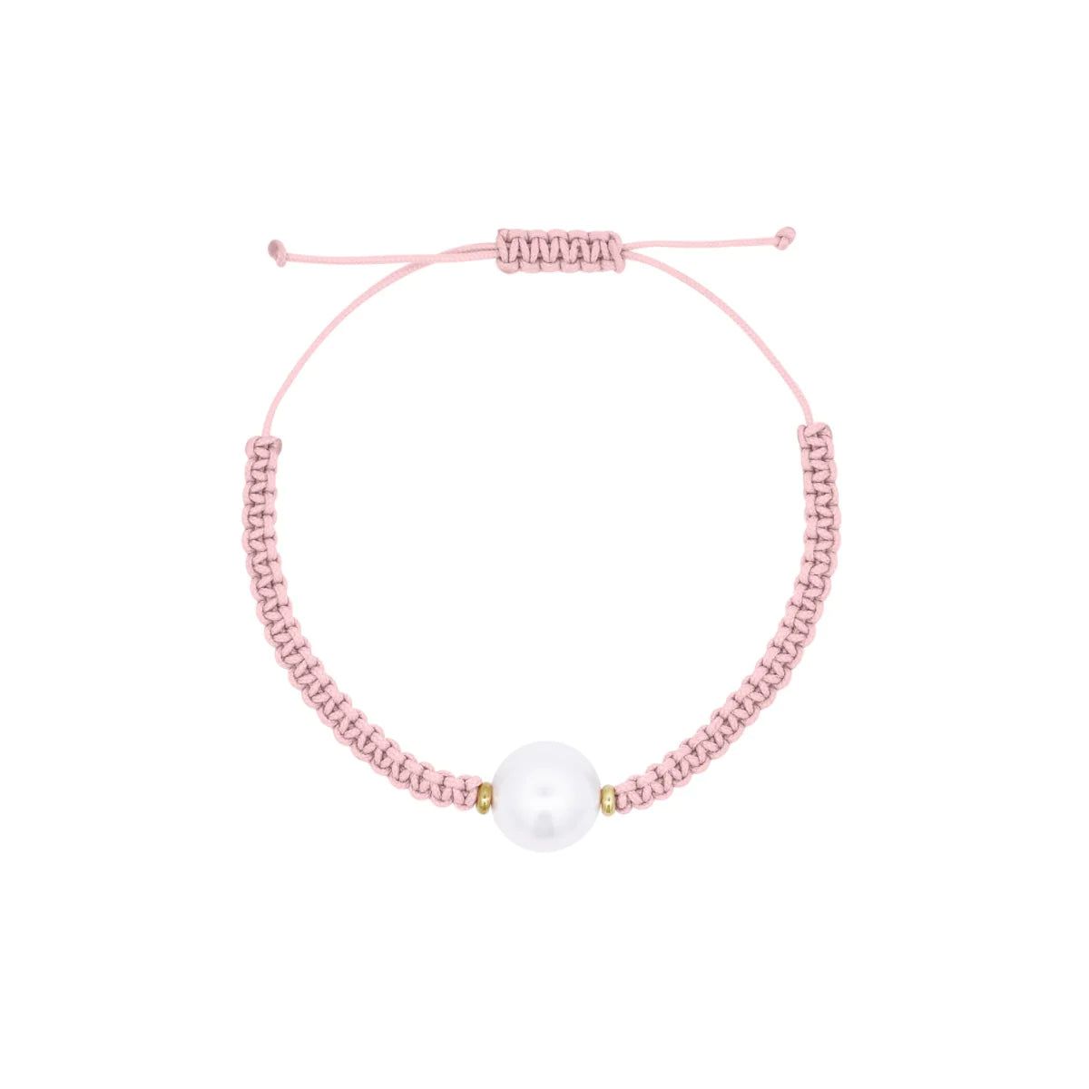 BRACCIALE TESSUTO ROSA E PERLA - WHITESIDE-Bracciali-RUE DES MILLE-Gioielleria Granarelli