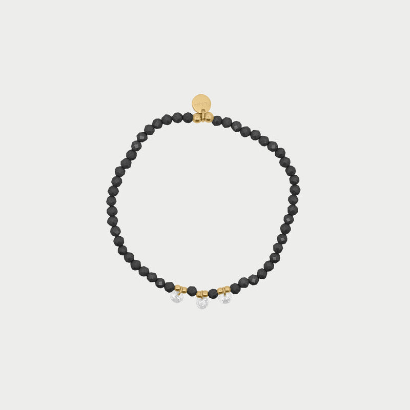 Bracciale elastico zirconi milky