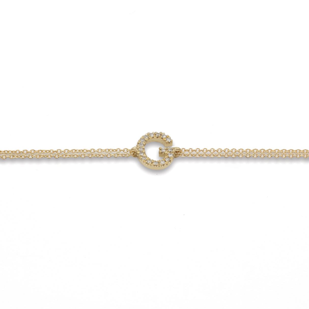 Bracciale Lettera G Di Diamanti In Oro Giallo-Bracciali-GioGio-Gioielleria Granarelli