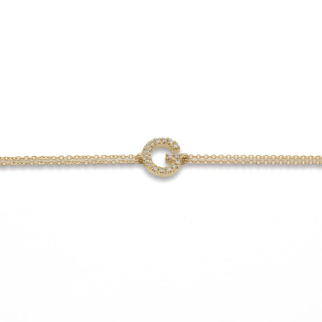 Bracciale Lettera G Di Diamanti In Oro Giallo-Bracciali-GioGio-Gioielleria Granarelli