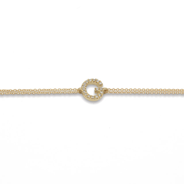 Bracciale Lettera G Di Diamanti In Oro Giallo-Bracciali-GioGio-Gioielleria Granarelli