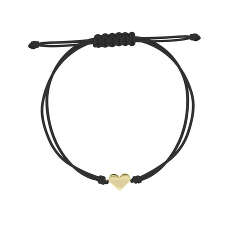 BRACCIALE TESSUTO NERO, CUORE-Bracciali-RUE DES MILLE-Gioielleria Granarelli