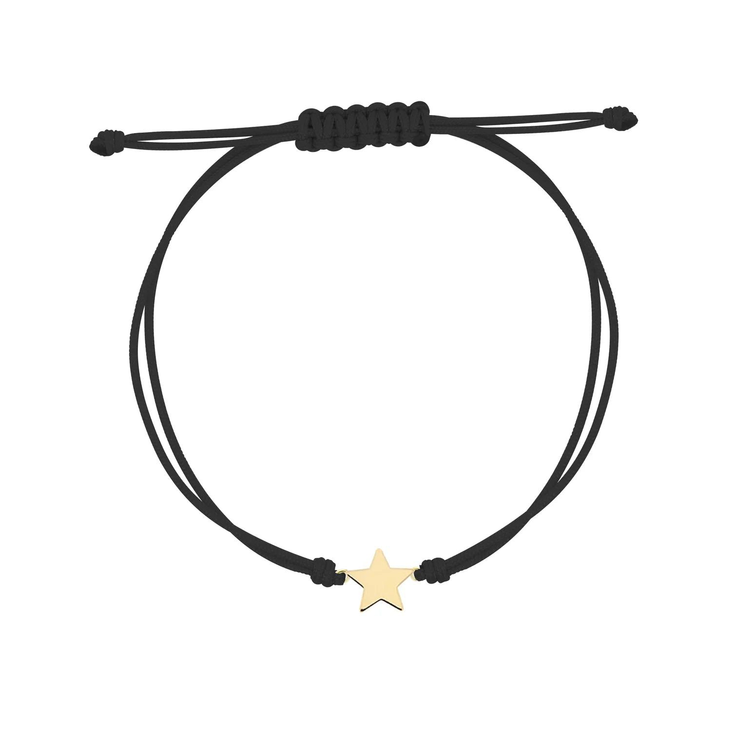 Zwarte stoffen armband, ster – Gioielleria Granarelli
