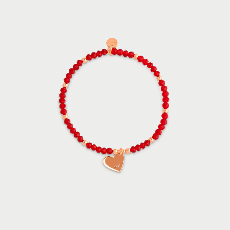 Bracciale elastico micro pietre e ciondolo cuore-Bracciali-RUE DES MILLE-Gioielleria Granarelli