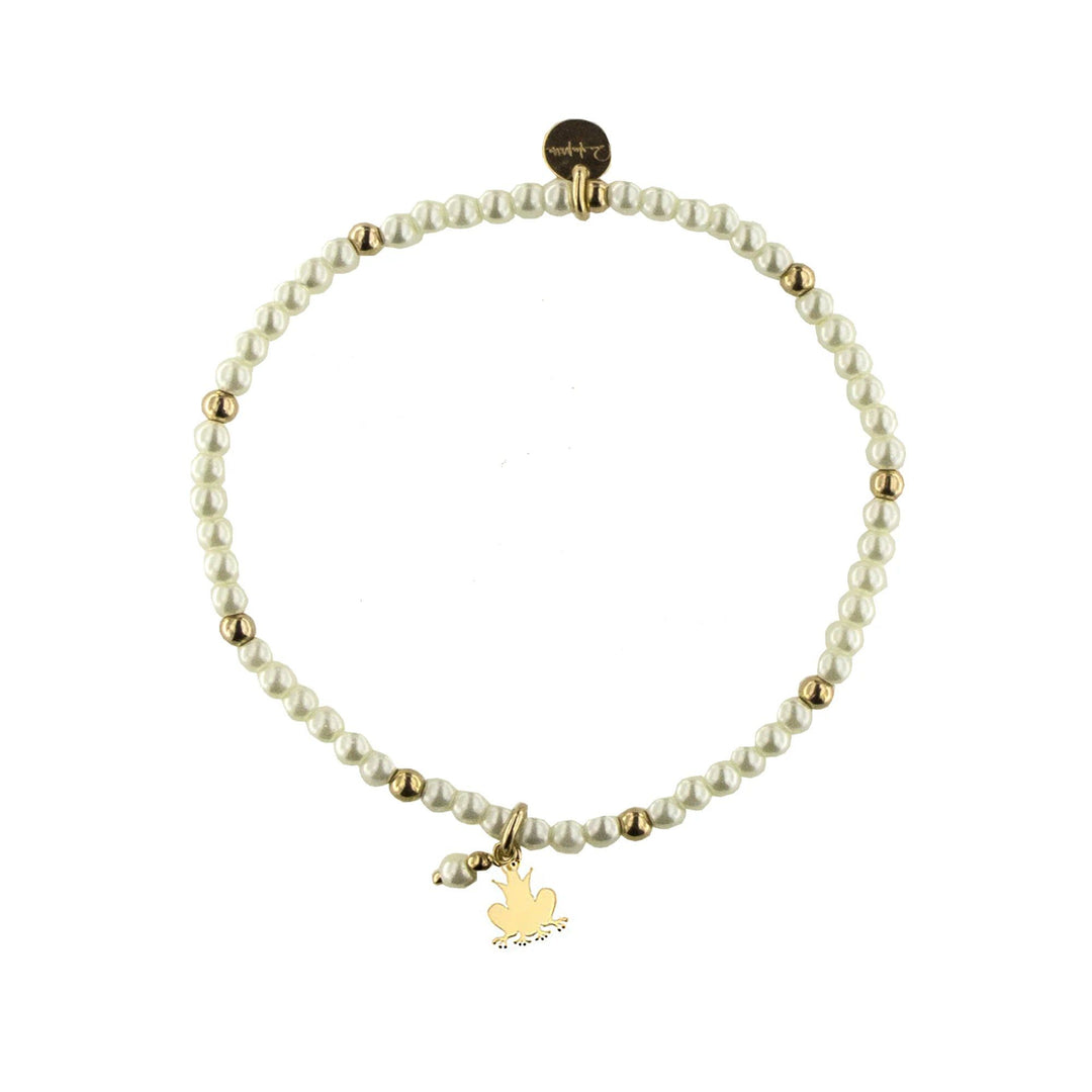 ELASTIC BRACELET WITH BELLS AND PEARLS - WHITESIDE