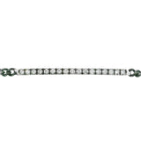 Bracciale Barretta Catena PVD Misura Grande, Oro Bianco Diamanti Bianchi