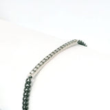 Bracciale Barretta Catena PVD Misura Grande, Oro Bianco Diamanti Bianchi