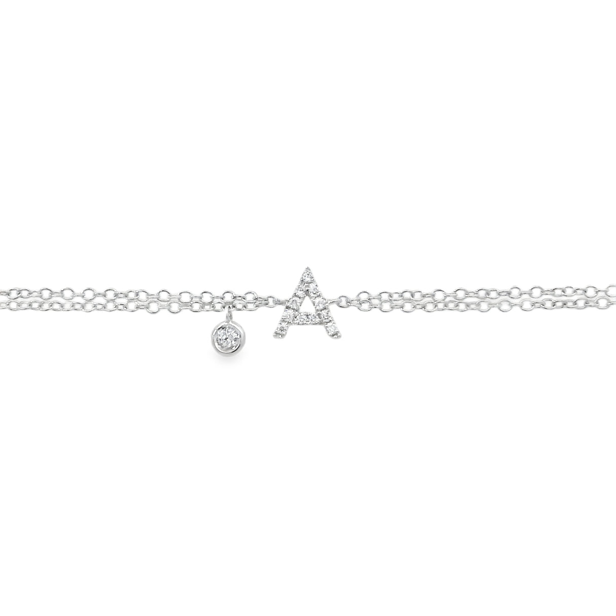 Bracciale Iniziale Lettera A con Diamanti