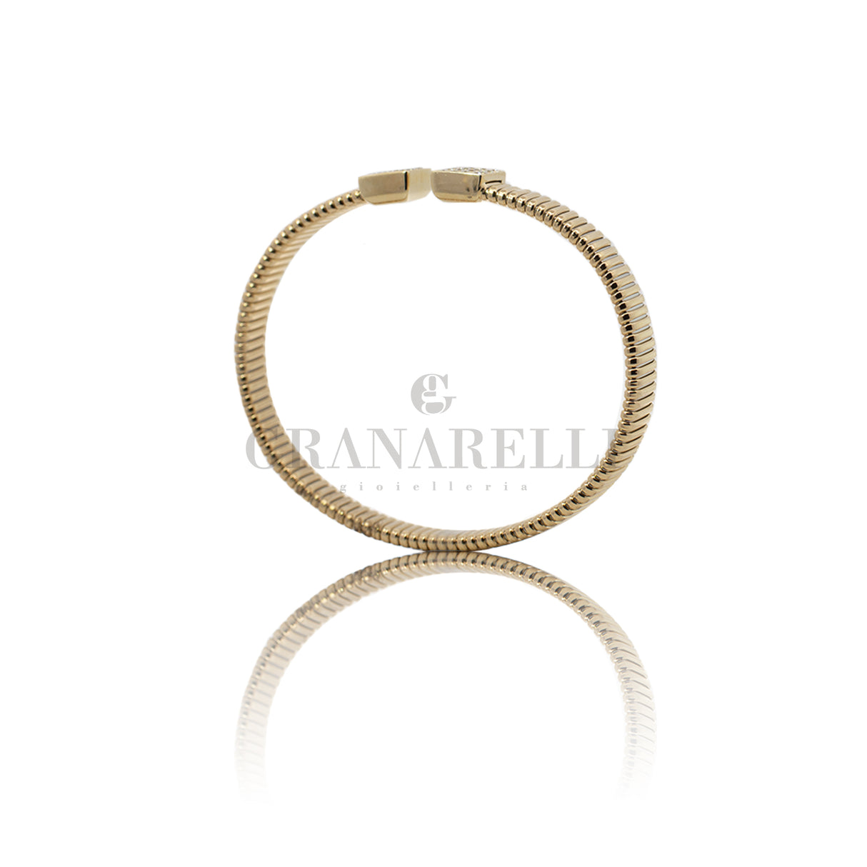 Bracciale tubogas con Diamanti In Oro giallo