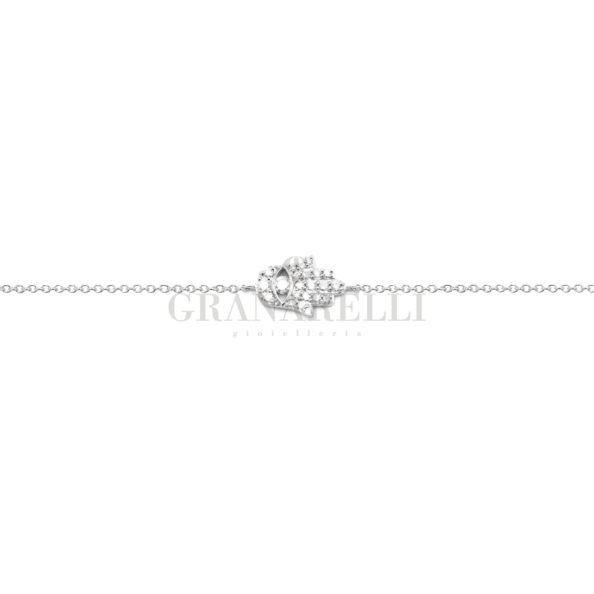 Bracciale Mano di Fatima in Oro Bianco