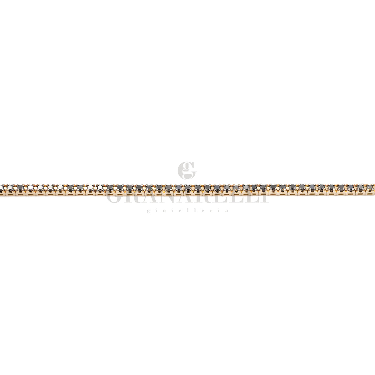 Bracciale Tennis Oro Rosa Diamanti Neri 1.60ct