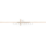 Bracciale  Oro Rosa Croce in Diamanti Bianchi