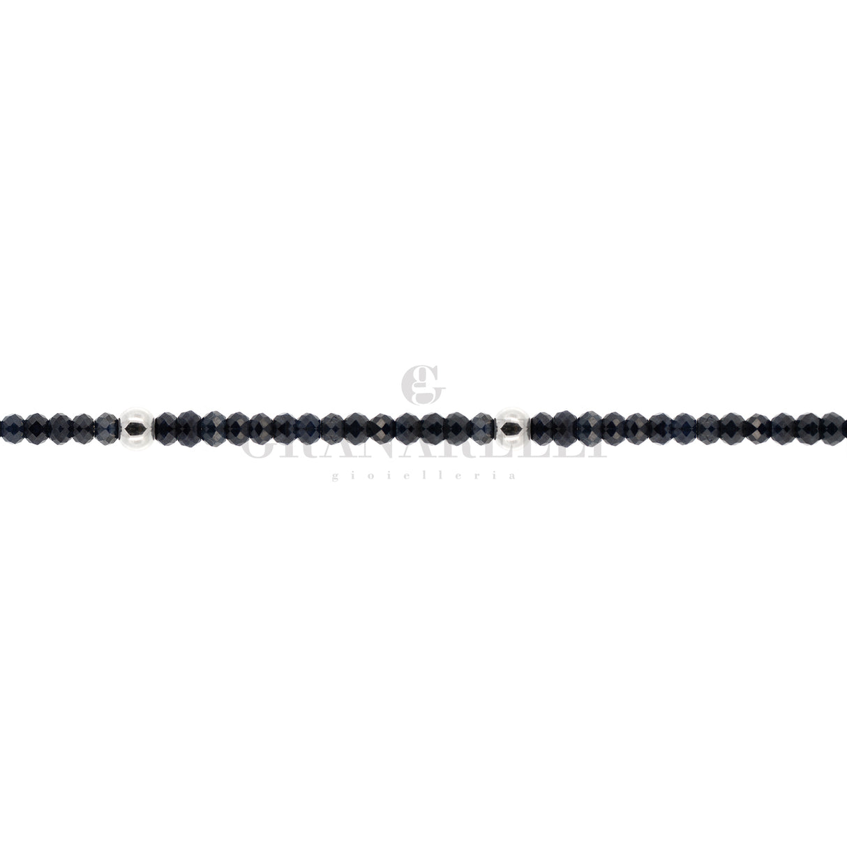 Night blue sapphire bracelet in white gold