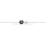 Bracciale con Diamanti Bianchi e Neri in Oro Bianco