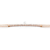 Bracciale barretta Media diamanti Bianchi Oro Rosa con catena
