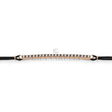 Bracciale Barretta Diamanti Brown Misura Media in Oro Rosa cordino nautico