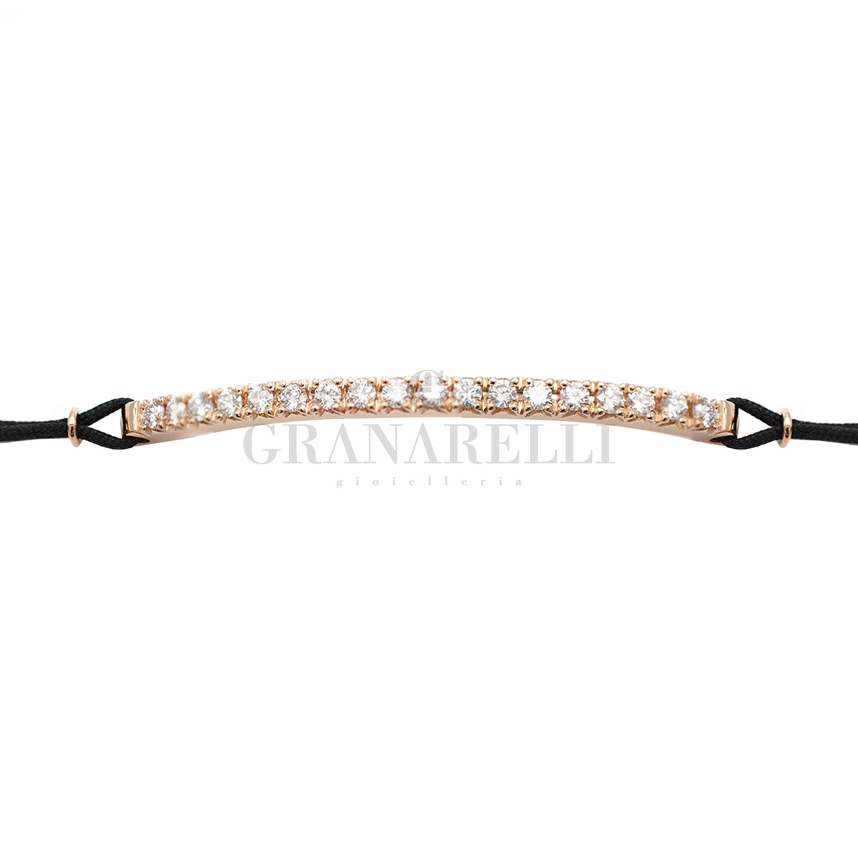 Bracelet Barretta White Diamonds Large size in pink nautical cord