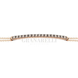 Bracciale Barretta Diamanti Brown Misura grande in Oro Rosa e catena