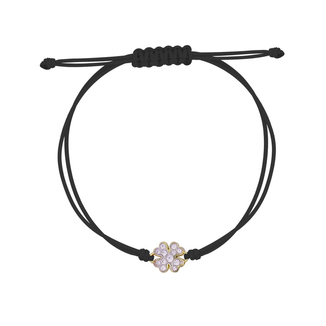 Bracciale Tessuto Quadrifoglio Small Pavè Stardust Ten-Bracciali-RUE DES MILLE-Gioielleria Granarelli