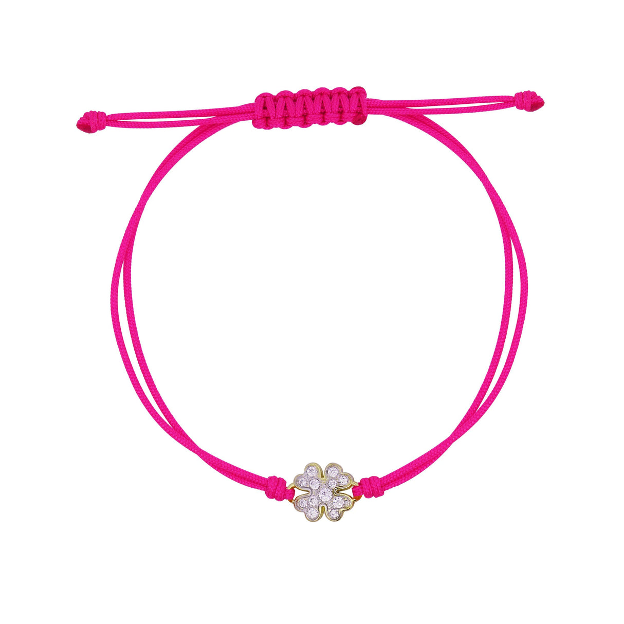 Bracciale Tessuto Quadrifoglio Small Pavè Stardust Ten Rosa-Bracciali-RUE DES MILLE-Gioielleria Granarelli