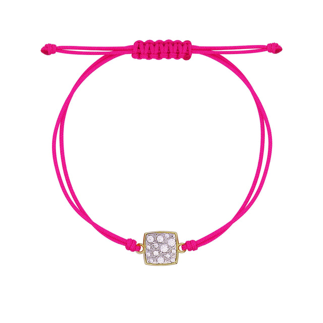 Bracciale Tessuto Quadrato Small Pavè Stardust Ten Rosa-Bracciali-RUE DES MILLE-Gioielleria Granarelli