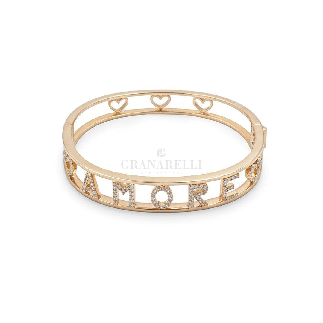 Bangle Amore e cuori con Diamanti e Oro Rosa-Bracciali-CRIVELLI- [SKU] -Gioielleria Granarelli