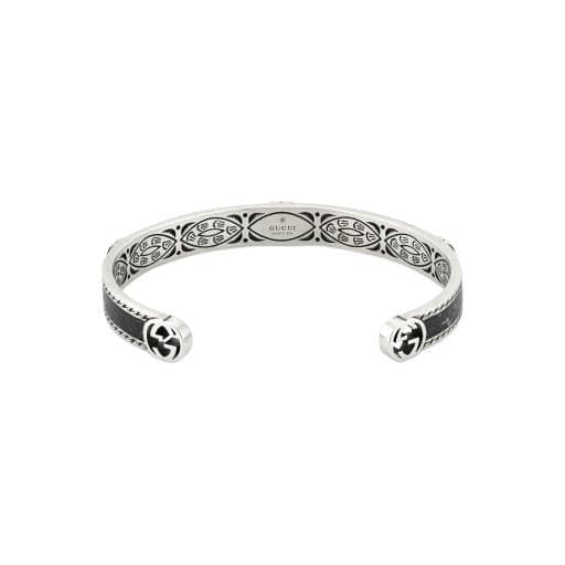 Bangle Interlocking G Bracelet Black Enamel-Bracciali-GUCCI- [SKU] -Gioielleria Granarelli