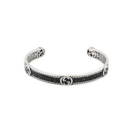 Bangle Interlocking G Bracelet Black Enamel-Bracciali-GUCCI- [SKU] -Gioielleria Granarelli