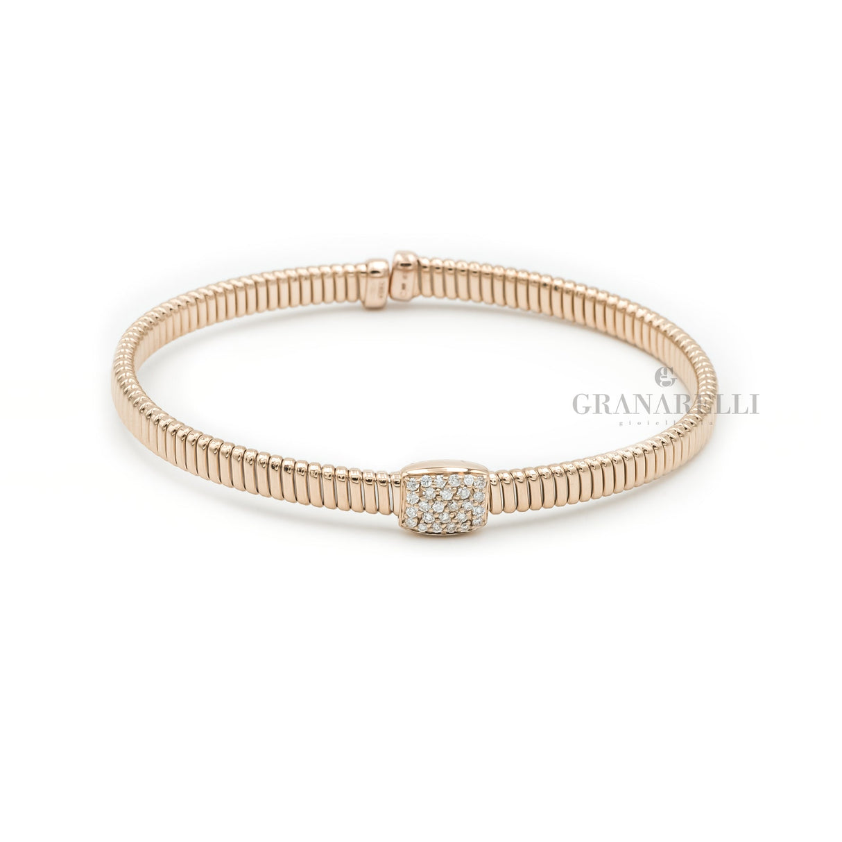 Bangle molla pavé di Diamanti in Oro Rosa-Bracciali-CRIVELLI-Gioielleria Granarelli