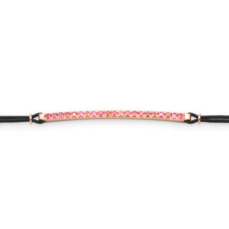 (F 1230971)Bracciale Barretta in Oro Rosa e Zaffiri Rosa su cordino nautico-Bracciali-GRANARELLI-Gioielleria Granarelli