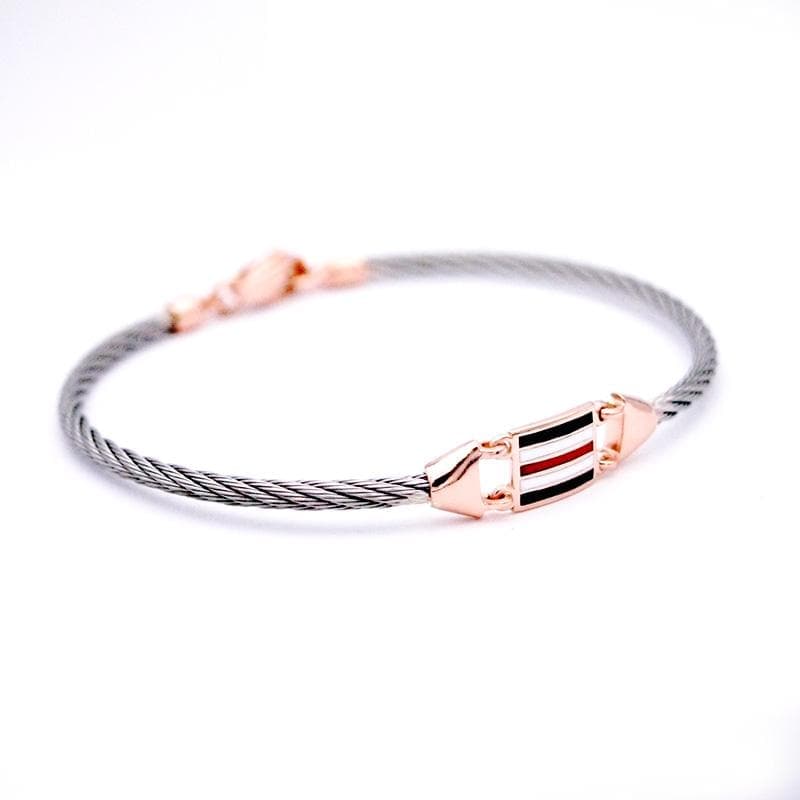 Bracciale Acciaio Bandiera Smalto Oro-Bracciali-Giovepluvio- [SKU] -Gioielleria Granarelli