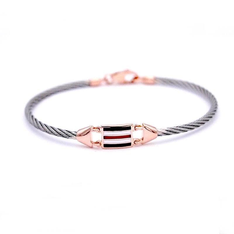 Bracciale Acciaio Bandiera Smalto Oro-Bracciali-Giovepluvio- [SKU] -Gioielleria Granarelli