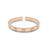 Bracciale Bangle in Oro Rosa con Diamanti Baguette-Bracciali-CRIVELLI- [SKU] -Gioielleria Granarelli