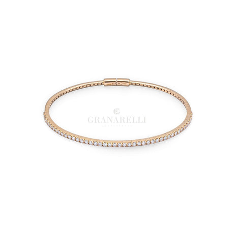 Bracciale Bangle in Oro Rosa con Diamanti-Bracciali-CRIVELLI- [SKU] -Gioielleria Granarelli