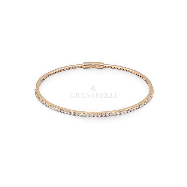 Bracciale Bangle in Oro Rosa con Diamanti-Bracciali-CRIVELLI- [SKU] -Gioielleria Granarelli