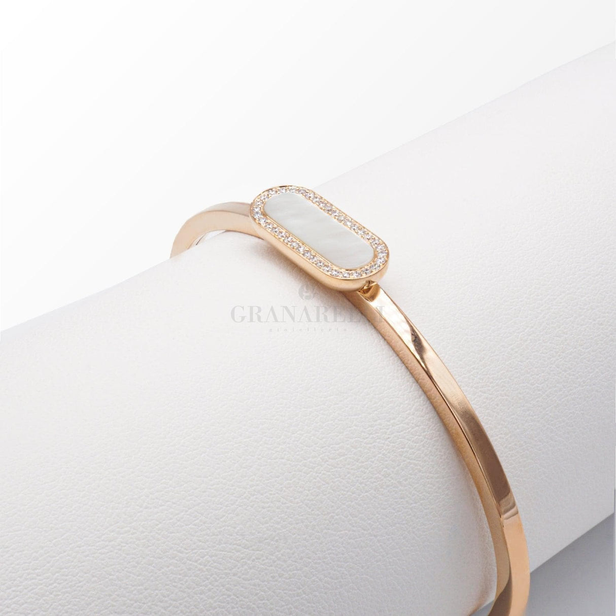 Bracciale Bangle in Oro Rosa con Diamanti e Madreperla-Bracciali-CRIVELLI- [SKU] -Gioielleria Granarelli