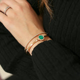 Bracciale Bangle in Oro Rosa con Diamanti e Malachite-Bracciali-CRIVELLI- [SKU] -Gioielleria Granarelli