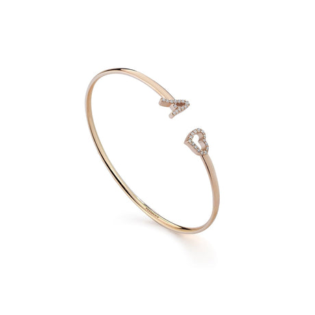 Bracciale Bangle in oro Rosa lettera A con Diamanti-Bracciali-BUONOCORE- [SKU] -Gioielleria Granarelli