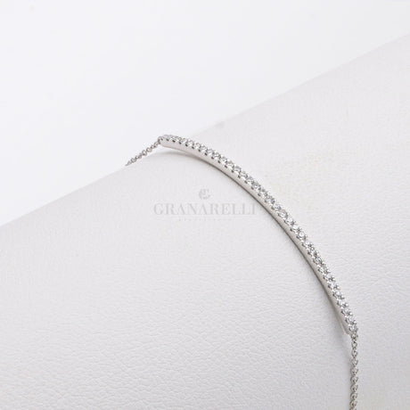 Bracciale Barretta Rigida in Oro Bianco e Diamanti-Bracciali-CRIVELLI- [SKU] -Gioielleria Granarelli