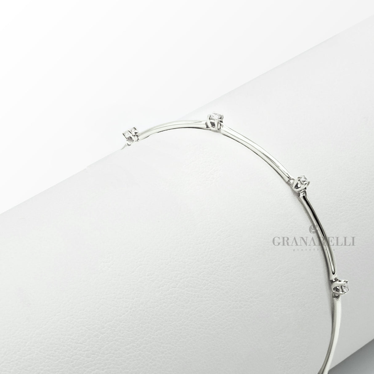 Bracciale Barrette e Diamanti Oro Bianco-Bracciali-GRANARELLI-Gioielleria Granarelli