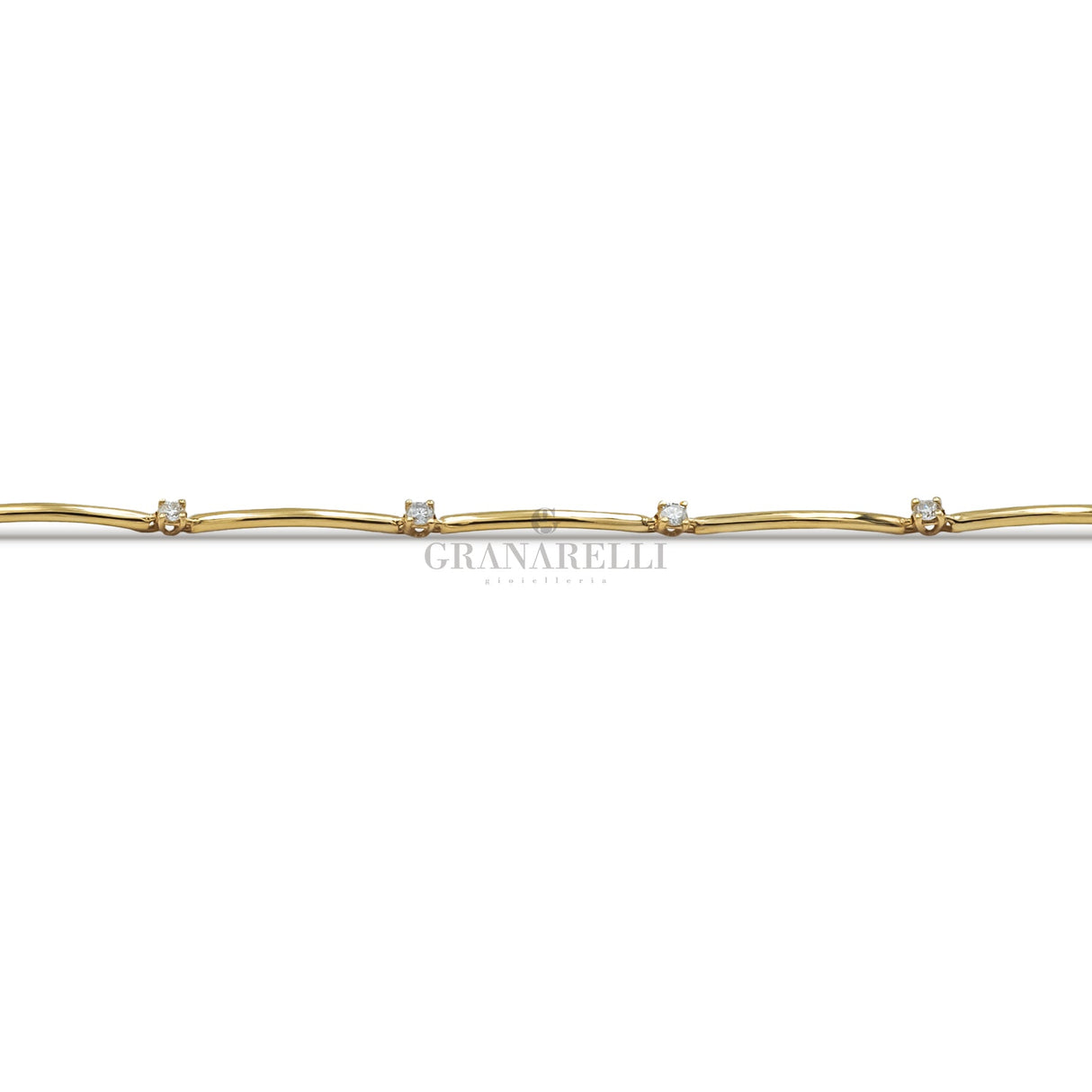 Bracciale Barrette e Diamanti Oro Giallo-Bracciali-GioGio-Gioielleria Granarelli