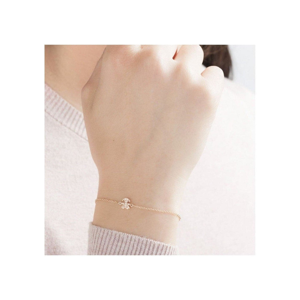 Bracciale Bimba Oro Rosa e Pavè di Diamanti-Bracciali-LE BEBE'- [SKU] -Gioielleria Granarelli