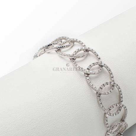 Bracciale Catena Pavé di Diamanti Oro Bianco-Bracciali-CRIVELLI-Gioielleria Granarelli