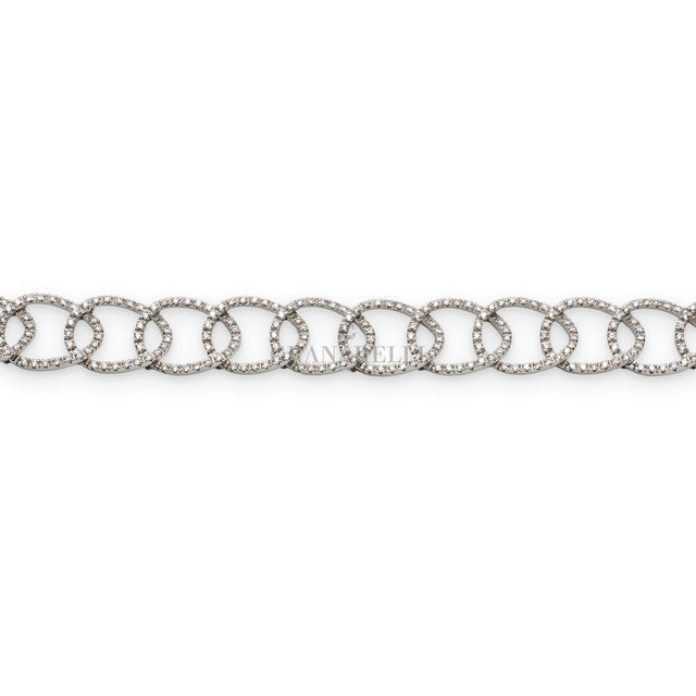 Bracciale Catena Pavé di Diamanti Oro Bianco-Bracciali-CRIVELLI-Gioielleria Granarelli