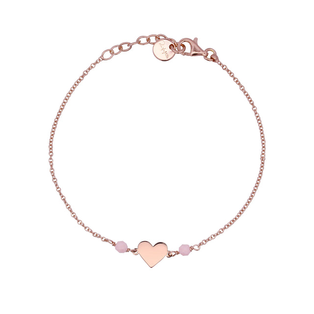 Bracciale Catenella Cuore e Pietre Rosa-Bracciali-RUE DES MILLE-Gioielleria Granarelli