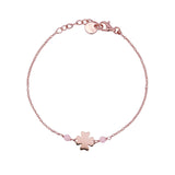 Bracciale Catenella Quadrifoglio e Pietre Rosa-Bracciali-RUE DES MILLE-Gioielleria Granarelli