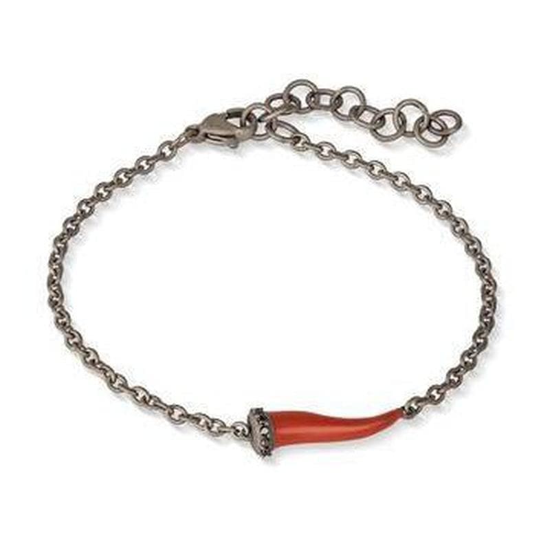 Bracciale Charms con Cornetto Rosso-Bracciali-MANO- [SKU] -Gioielleria Granarelli