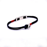 Bracciale Cordino Barretta Argento-Bracciali-Giovepluvio- [SKU] -Gioielleria Granarelli