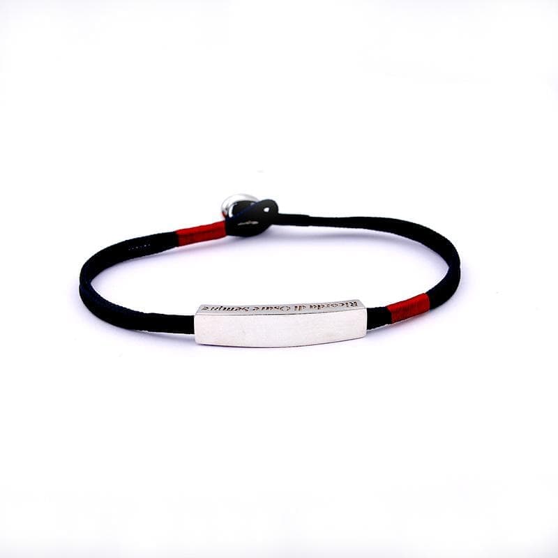 Bracciale Cordino Barretta Argento-Bracciali-Giovepluvio- [SKU] -Gioielleria Granarelli